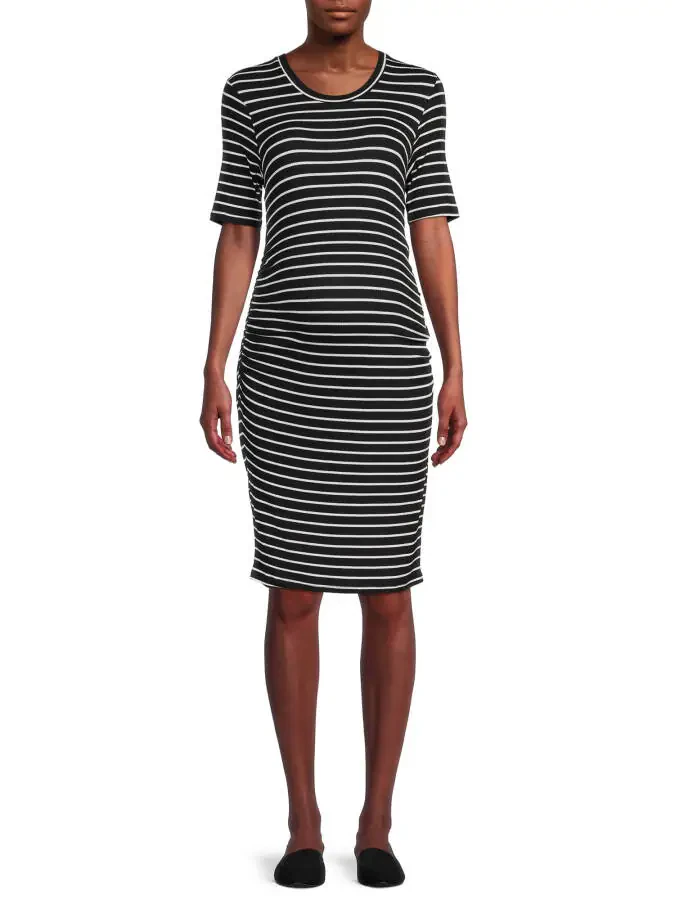 Time and Tru Women’s Maternity Ruched Dress - 4