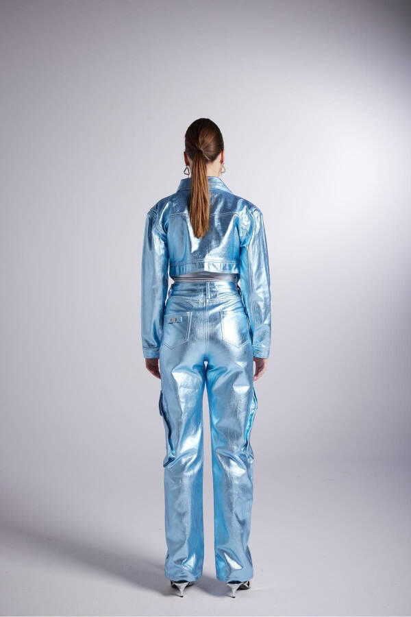 Вараковая Обшивка Грузовые Карманы Миллионные Штаны Синие - 5