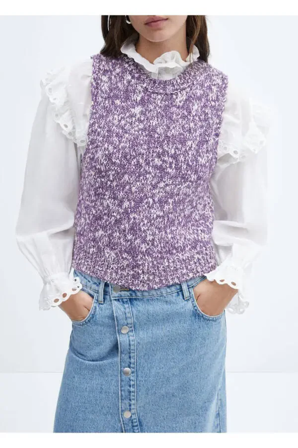 Variegated Knit Vest - 6