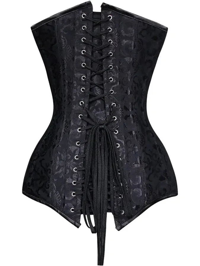VASLANDA Ayollar uchun soat shaklidagi uzun chiziqli ko'ylak usti korset, po'lat qovurg'ali, uzun tanali, qorinni tarbiyalash uchun bustier - 2