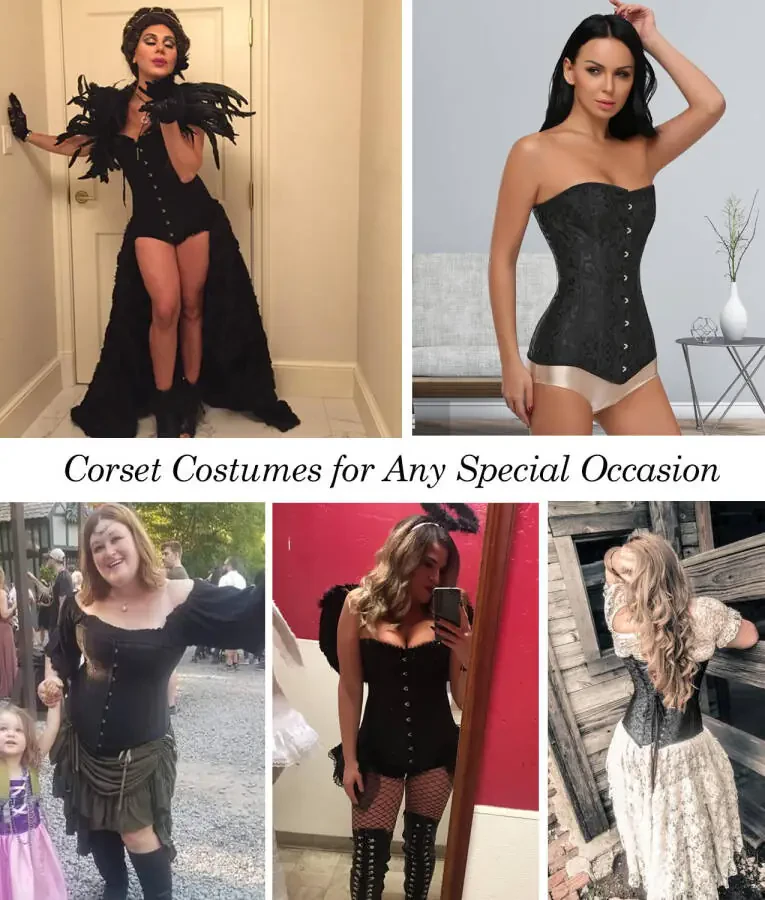 VASLANDA Kadınların Kum Saati Uzun Desenli Göğüs Üstü Korse Çelik Kemikli Uzun Gövde Bel Eğitimi Bağcıklı - 6