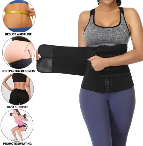 Vaslanda Neoprene Sweat Waist Trainer Corset Trimmer Shaper Belt for Women - 5