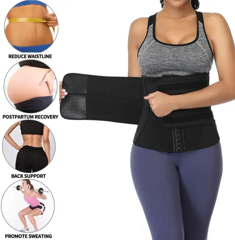 Vaslanda Neoprene Sweat Waist Trainer Corset Trimmer Shaper Belt for Women - 5