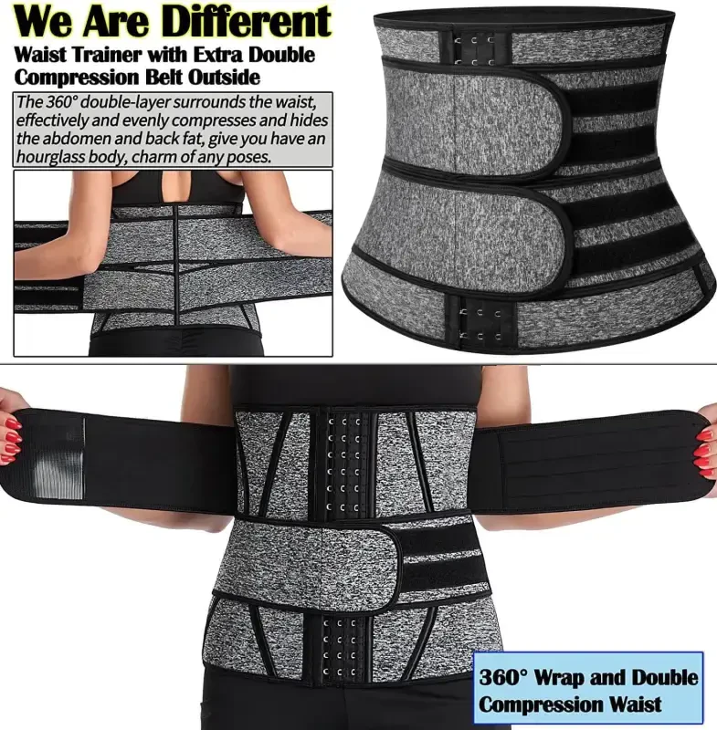 Vaslanda Neoprene Sweat Waist Trainer Corset Trimmer Shaper Belt for Women - 3