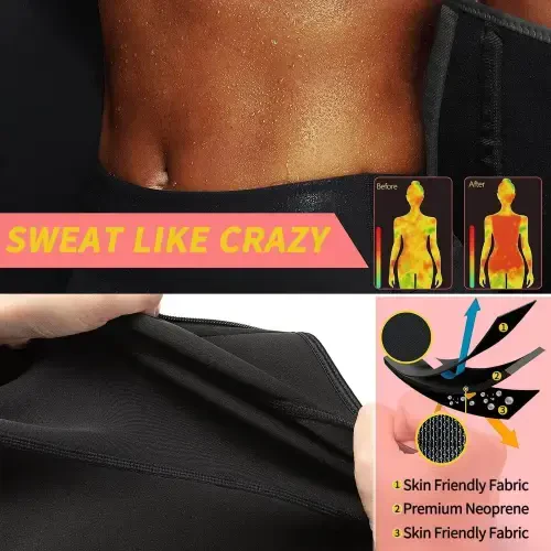 Vaslanda Neoprene Sweat Waist Trainer Corset Trimmer Shaper Belt for Women - 5