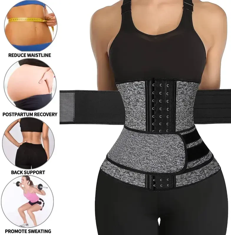 Vaslanda Neoprene Sweat Waist Trainer Corset Trimmer Shaper Belt for Women - 6