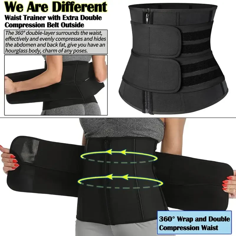 Vaslanda Neoprene Sweat Waist Trainer Corset Trimmer Shaper Belt for Women - 2