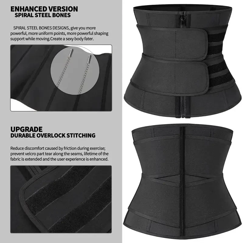 Vaslanda Neoprene Sweat Waist Trainer Corset Trimmer Shaper Belt for Women - 3