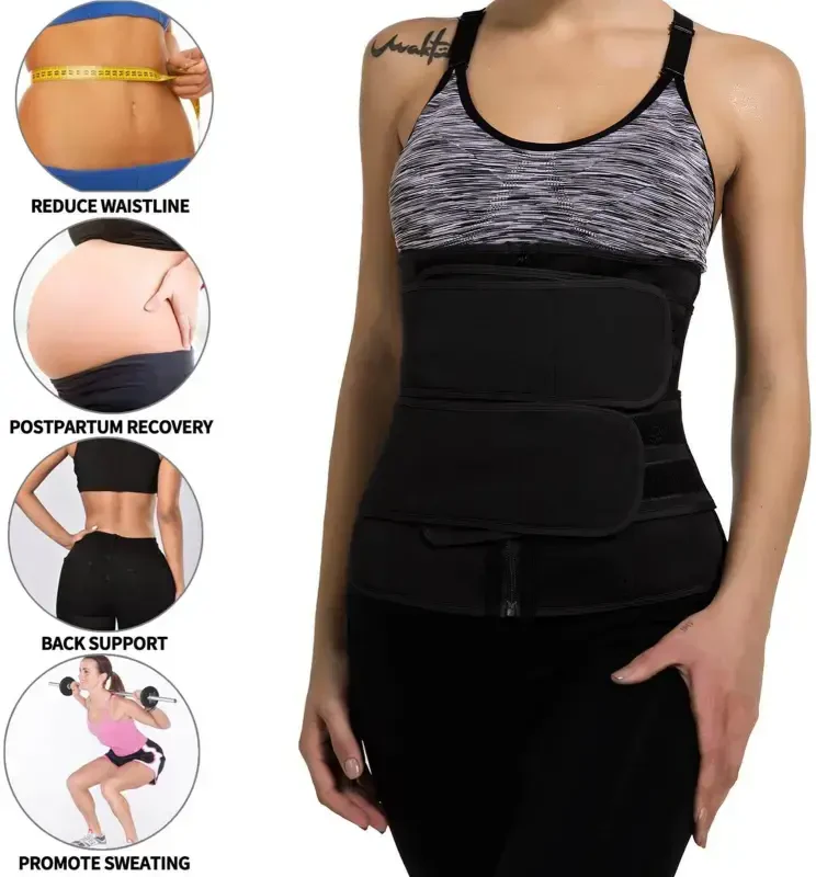 Vaslanda Neoprene Sweat Waist Trainer Corset Trimmer Shaper Belt for Women - 6