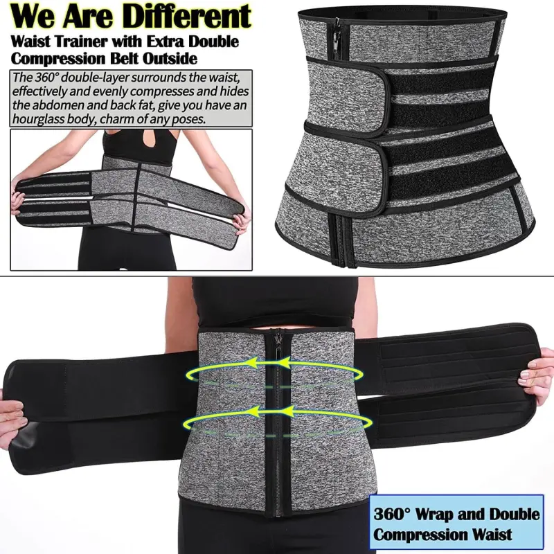 Vaslanda Neoprene Sweat Waist Trainer Corset Trimmer Shaper Belt for Women - 2