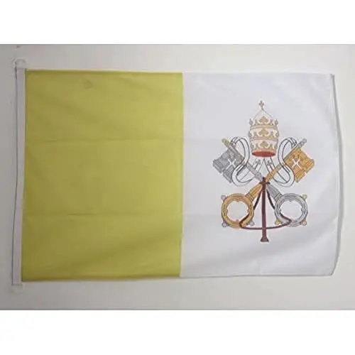 Vatikan Şehri DENİZCİLİK Bayrağı 18'' x 12'' - Vatikan bayrakları 30 x 45 cm. - Tekne için 12x18 inç flama - AZ FLAG - 1