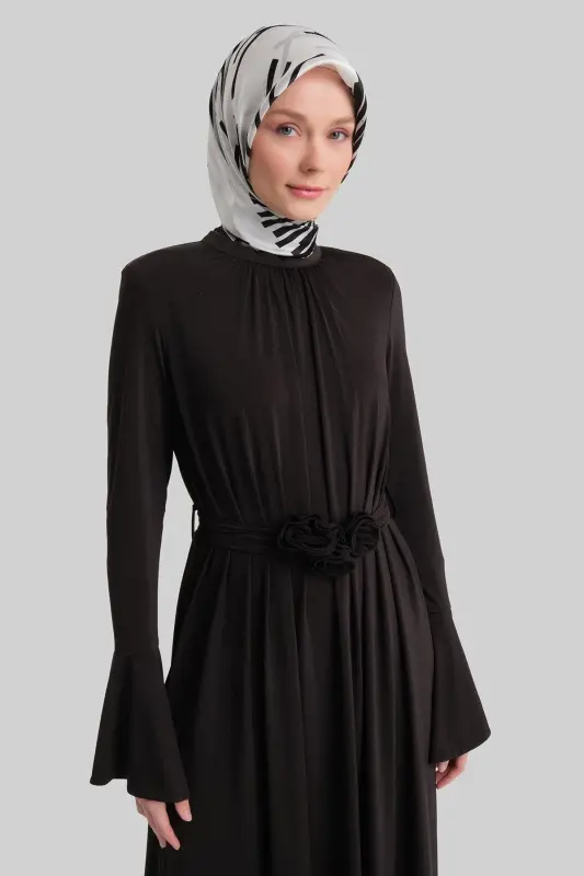 Vatkalı Elegance Elbise 24y9823 Siyah - Siyah - 1