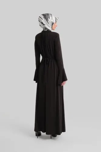 Vatkalı Elegance Elbise 24y9823 Siyah - Siyah - 5