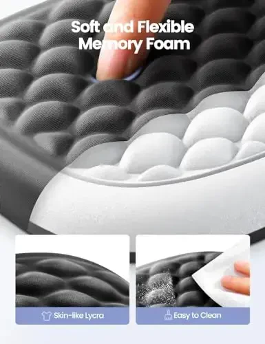 Vaydeer 1 dona tirsak suyanchi yostig'i, stol bilagini suyash, yumshoq xotira ko'pikli ergonomik suyanch, sichqoncha yostig'i, kompyuter noutbukida ishlash, o'yin o'ynash, sayohat ofisi uchun bilak og'rig'ini yo'qotish uchun bilak yostig'i - katta - 4