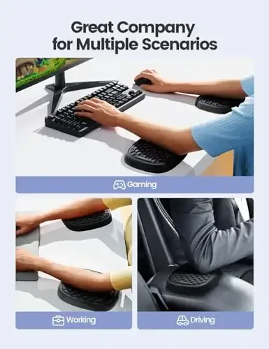 Vaydeer 1pc Elbow Rest Pad, Desk Wrist Rest Armrest, Soft Memory Foam Ergonomic Support, Mouse Cushion Pillow, Wrist Pain Relief for Computer Laptop Working Typing Gaming Travel Office Accessory-Large - 5