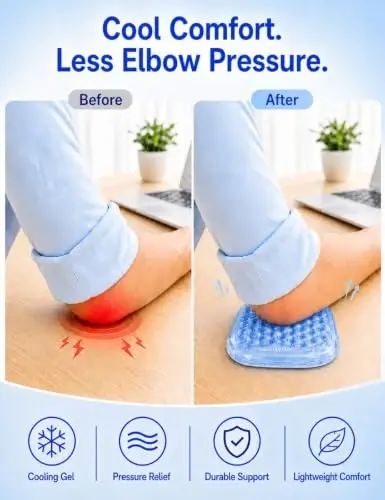 Vaydeer Clear Gel Elbow Pad for Desk, Ergonomic Arm Rest Cushion | Desk Wrist Rest for Keyboard and Mouse, Keyboard Wrist Pad for Computer and Laptop Typing, Gaming and Office Crystal Clear - 3