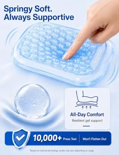 Vaydeer Clear Gel Elbow Pad for Desk, Ergonomic Arm Rest Cushion | Desk Wrist Rest for Keyboard and Mouse, Keyboard Wrist Pad for Computer and Laptop Typing, Gaming and Office Crystal Clear - 5