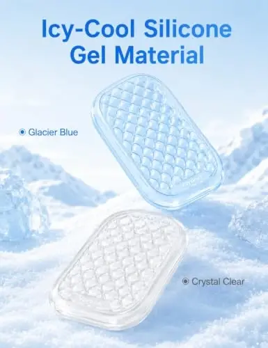 Vaydeer Clear Gel Elbow Pad for Desk, Ergonomic Arm Rest Cushion | Desk Wrist Rest for Keyboard and Mouse, Keyboard Wrist Pad for Computer and Laptop Typing, Gaming and Office Glacier Blue - 4