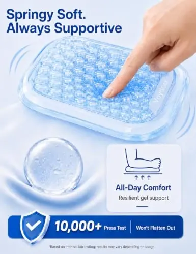 Vaydeer Clear Gel Elbow Pad for Desk, Ergonomic Arm Rest Cushion | Desk Wrist Rest for Keyboard and Mouse, Keyboard Wrist Pad for Computer and Laptop Typing, Gaming and Office Glacier Blue - 5