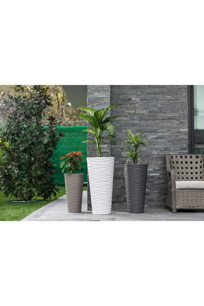 Ваза для цветов декоративная, пляжная, битый белый, 5,5 л - 4