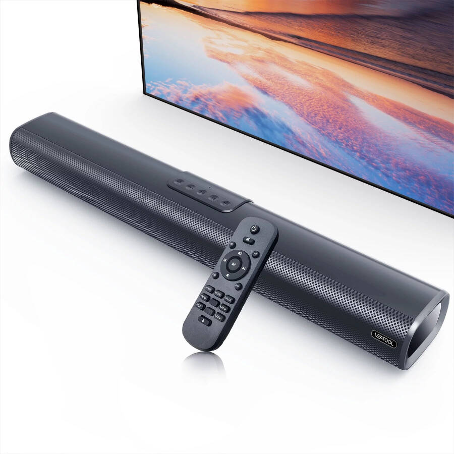 VEAT00L 2.1 kanalli televizor uchun ovoz chiziqlari, pastki ovoz qutisi bilan ovoz chizigʻi, simli va simsiz Bluetooth 5.0 3D atrof ovozli karnay, optik/HDMI/AUX/RCA/USB ulanishi, devorga oʻrnatiladigan - 1