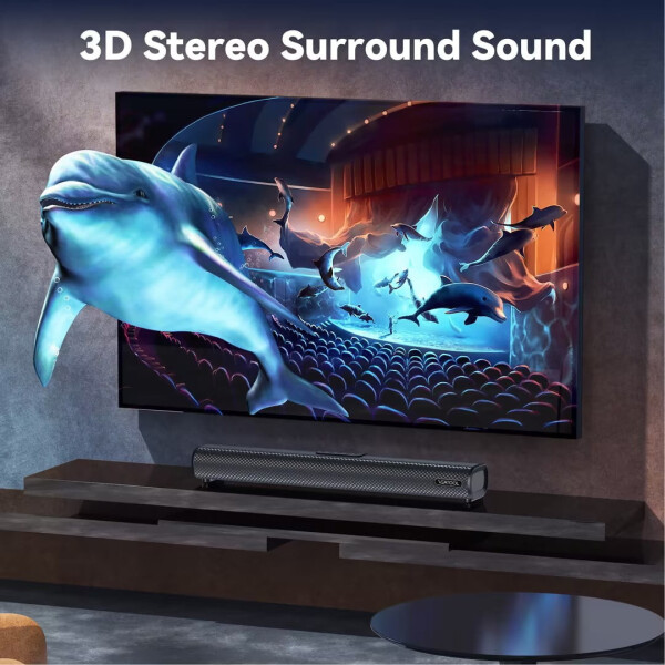 VEAT00L 2.1 kanallı TV için ses çubukları, subwoofer'lı ses çubuğu, kablolu ve kablosuz Bluetooth 5.0 3D surround hoparlörler, optik/HDMI/AUX/RCA/USB bağlantısı, duvara monte edilebilir - 7