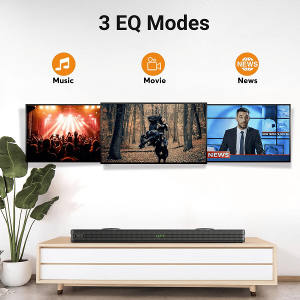 VEAT00L S50L 100W 2.2ch Sound Bars for TV, Soundbar with Subwoofer, Wired & Wireless Bluetooth 5.0 3D Surround Speakers, Optical/HDMI/AUX/COAX/USB Connection, Wall Mountable - 7