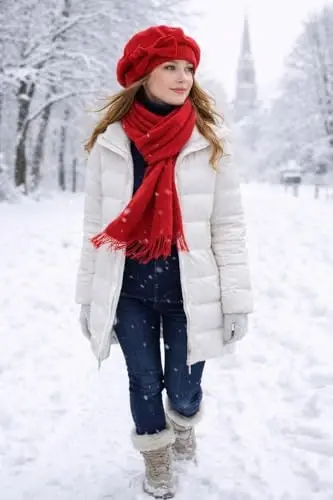 VECRY Lady French Beret 100% Wool Beret Floral Dress Beanie Winter Hat - 3