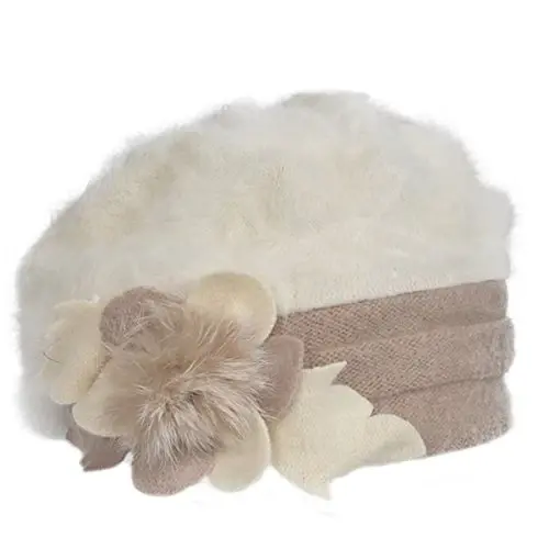 VECRY Lady Frantsuz Beret 100% Jun Beret Gulli Libos Beanie Qishki Shlyapa - 2