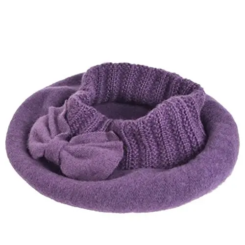 VECRY Lady French Beret 100% Wool Beret Floral Dress Beanie Winter Hat - 3