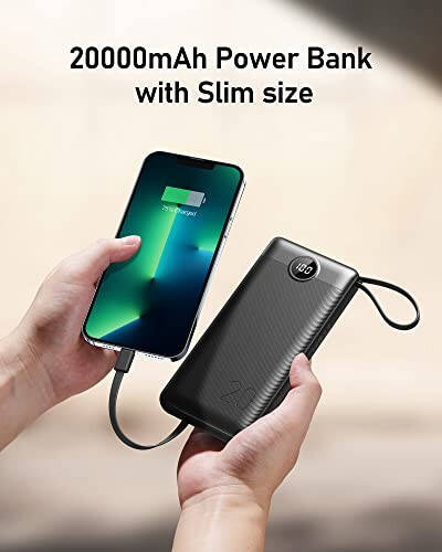 VEEKTOMX 100W Güç Bankası 56000mAh Dizüstü Bilgisayar ve Telefon için + Dahili Kablolu 20000mAh Güç Bankası iPhone, iPad, Samsung ve Android Cihazlarla Uyumlu Seyahat İçin - 3