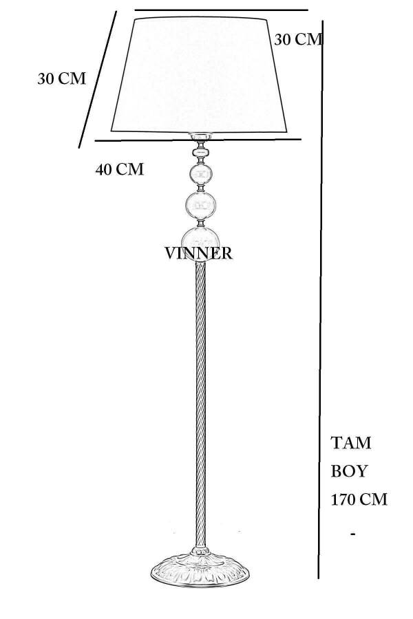 Vega Altın Kaplama Üçlü Küre Metal Lambader - Siyah - 2