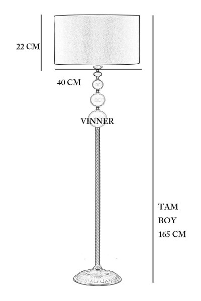 Vega Altın Kaplama Üçlü Küre Metal Lambader - Siyah - 2