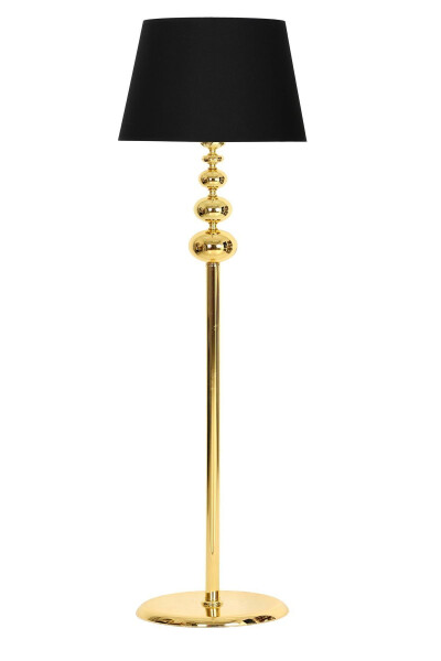 Vega Gold Plated Triple Sphere Metal Floor Lamp - Black - 1