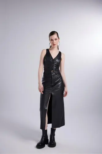 Vegan charm teri uzun Hera charm yubka - 1