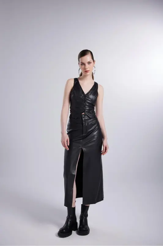 Vegan charm teri uzun Hera charm yubka - 1