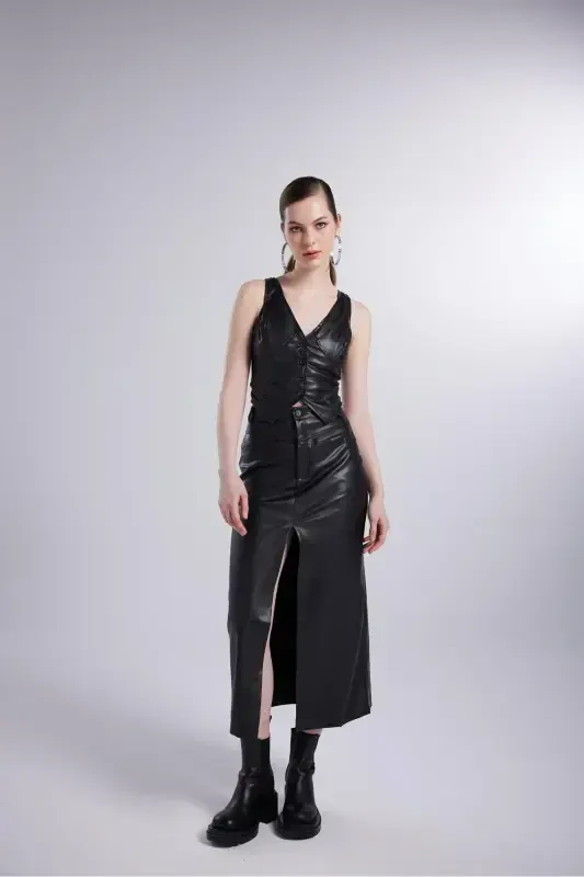 Vegan charm teri uzun Hera charm yubka - 1