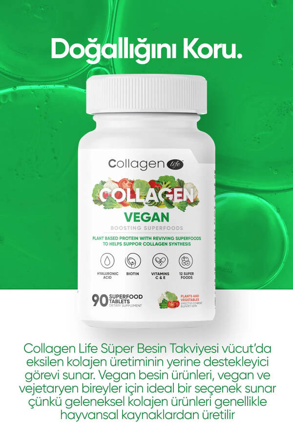 Vegan Collagen Support with 2x Biotin, Hyaluronic Acid, Amino Acids and Plant-Based Protein Powder 180 - 4