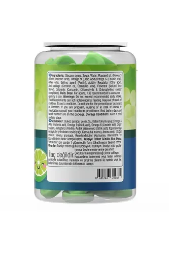 Vegan Omega 3-6-9 Gummies 60 Chewable - Green Lemon - 5