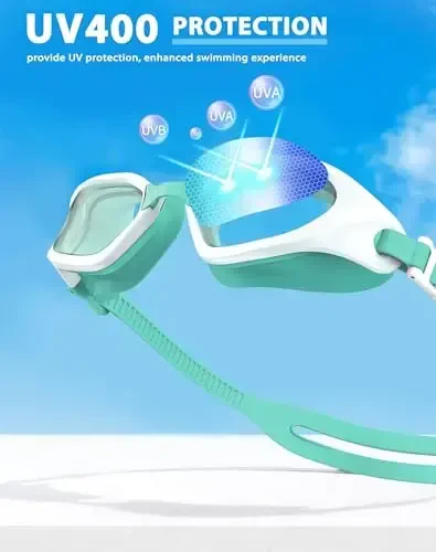 Vegemono suzish ko'zoynaklari, Unisex kattalar uchun suzish ko'zoynaklari tuman va UVga qarshi, o'tkazmaydigan keng ko'rinish erkaklar, ayollar va o'smirlar uchun - 6