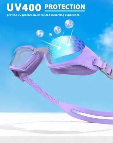 Vegemono suzish ko'zoynaklari, Unisex kattalar uchun suzish ko'zoynaklari, tumanga qarshi, UVga qarshi, oqmaslik, erkaklar, ayollar va yoshlar uchun keng ko'rish - 6