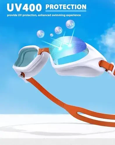 Vegemono suzish ko'zoynaklari, unisex kattalar uchun suzish ko'zoynaklari, tumanga qarshi, UVga qarshi, sizib chiqmaydigan, erkaklar, ayollar va o'smirlar uchun keng ko'rinish - 6