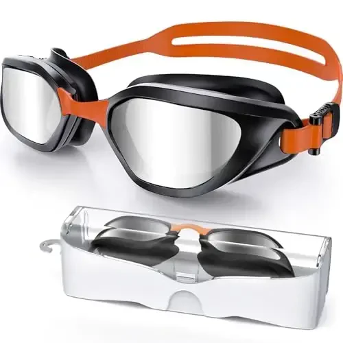 Vegemono Swim Goggles, Unisex Adult Swimming Goggles Anti Fog Anti UV No Leakage Wide View for Men Women Youth - MODAZONE
