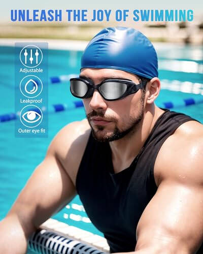 Vegemono Swim Goggles, Swimming Goggles Adults, Anti-Fog UV Protection Goggles, No Leaking Pool Goggles for Men Women - 6