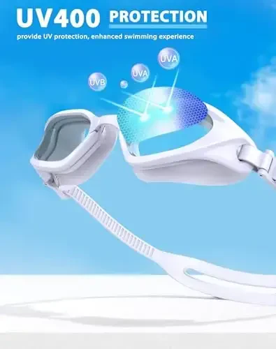 Vegemono Swim Goggles, Unisex Adult Swimming Goggles Anti Fog Anti UV No Leakage Wide View for Men Women Youth - 6