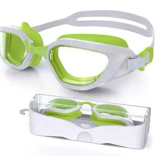 Vegemono Swim Goggles, Unisex Adult Swimming Goggles Anti Fog Anti UV No Leakage Wide View for Men Women Youth - 1