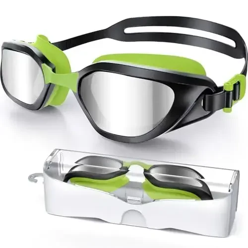 Vegemono Swim Goggles, Unisex Adult Swimming Goggles Anti Fog Anti UV No Leakage Wide View for Men Women Youth - 1
