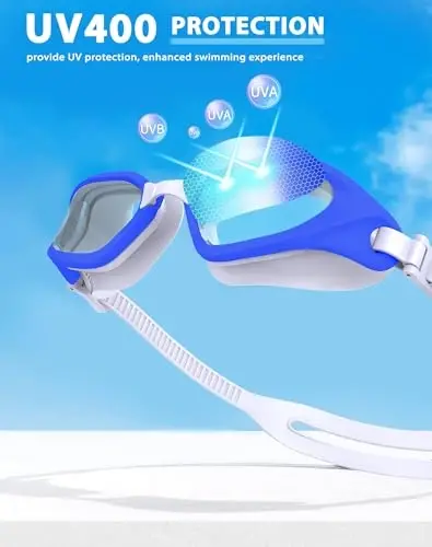 Vegemono Swim Goggles, Unisex Adult Swimming Goggles Anti Fog Anti UV No Leakage Wide View for Men Women Youth - 6