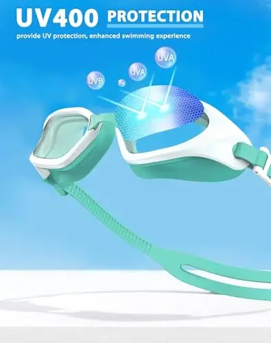 Vegemono Swim Goggles, Unisex Adult Swimming Goggles Anti Fog Anti UV No Leakage Wide View for Men Women Youth - 6