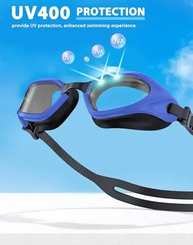 Vegemono Swim Goggles, Unisex Adult Swimming Goggles Anti Fog Anti UV No Leakage Wide View for Men Women Youth - 6